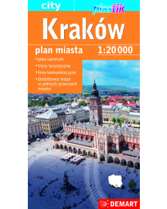 Kraków plan miasta 1:20 000 mapa samochodowa plastik