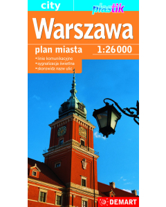Warszawa plan miasta 1:26 000 mapa samochodowa plastik