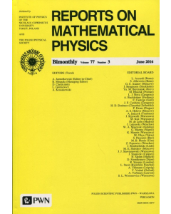 Reports on Mathematical Physics 77/3 2016 Kraj