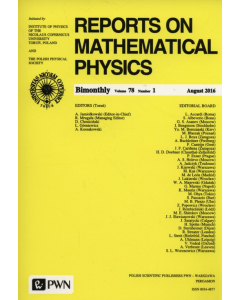 Reports on Mathematical Physics 78/1 2016