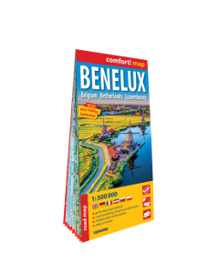 Benelux Belgia Holandia Luksemburg laminowana mapa samochodowa 1:500 000