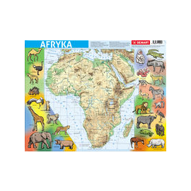 Puzzle ramkowe 72 Afryka mapa fizyczna