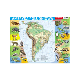 Puzzle ramkowe 72 Ameryka Południowa mapa fizyczna