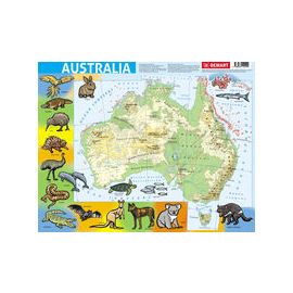 Puzzle ramkowe 72 Australia mapa fizyczna