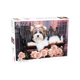 Puzzle Yorkshire Terrier with Roses 500