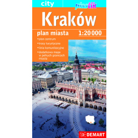 Kraków plan miasta 1:20 000 mapa samochodowa plastik