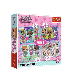 Trefl puzzle 4w1 Poznaj laleczki LOL Surprise MGA