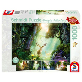 Puzzle 1000 Georgia Fellenberg Jeleń w lesie