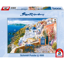 Puzzle 1000 Widok z Santorini