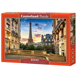 Puzzle 1000 Walk in Paris at Sunset