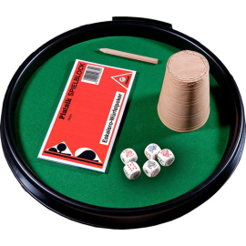 Kości Piatnik pokerowe z tacką kubkiem i bloczkiem do zapisu