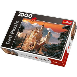 Puzzle Zimowy zamek Neuschwanstein, Niemcy 3000