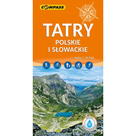 Tatry Polskie i Słowackie mapa laminowana