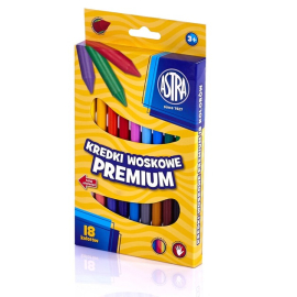 Kredki woskowe Premium 18 kolorów
