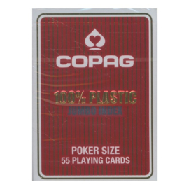 Karty do gry Copag 100% Plastic Poker size Jumbo Index czerwone