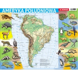 Puzzle ramkowe 72 Ameryka Południowa mapa fizyczna