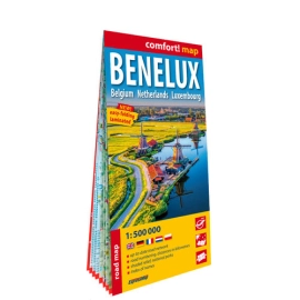Benelux Belgium Netherlands Luxemburg road map 1:500 000 (laminat) 2025