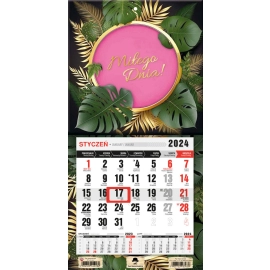 Kalendarz 2024 jednodzielny mini z magnesem Glamour Pink KTJ-2 mini v13