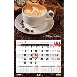 Kalendarz 2024 jednodzielny 3XL Cappuccino